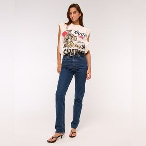 NWOT Abercrombie & Fitch Curve Love Ankle Straight Ultra High Rise Jeans Regular